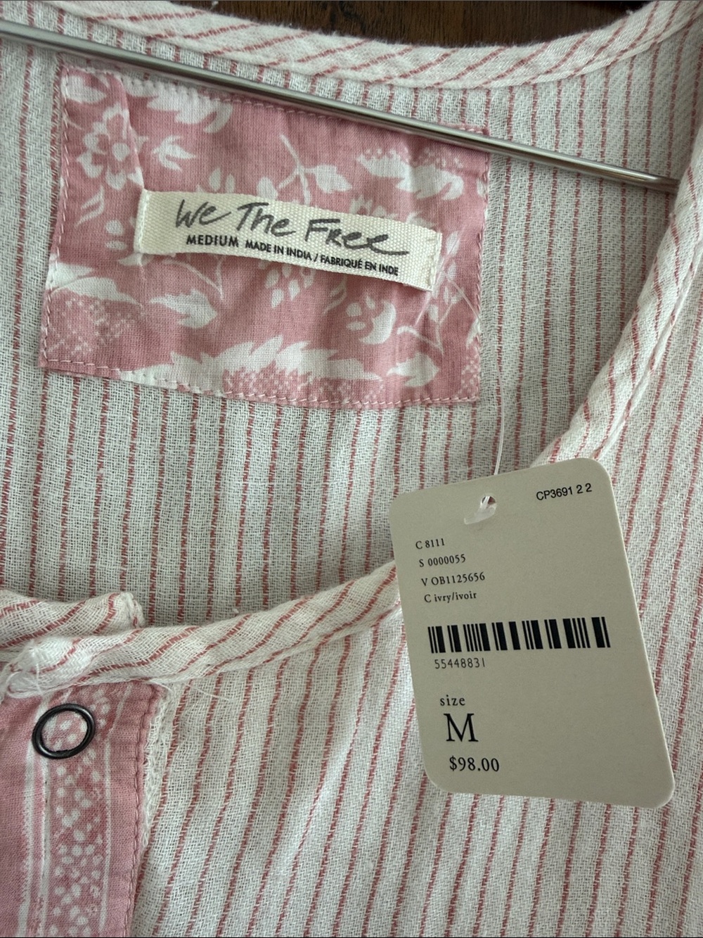 We The Free Pale Pink Button-Front Frayed Dress - Picture 3 of 3